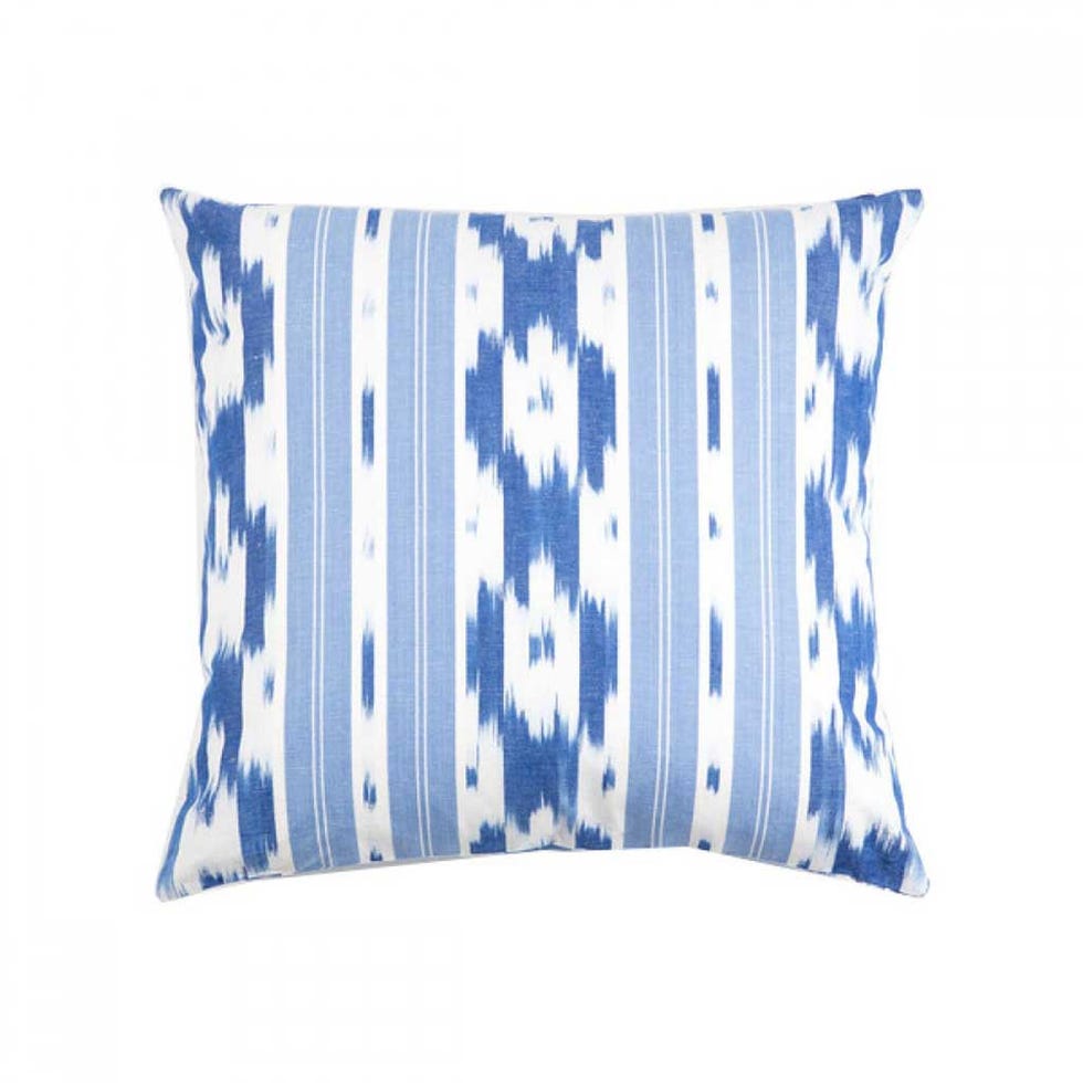 Blue, Textile, Pattern, Cushion, Electric blue, Azure, Linens, Aqua, Rectangle, Throw pillow, 