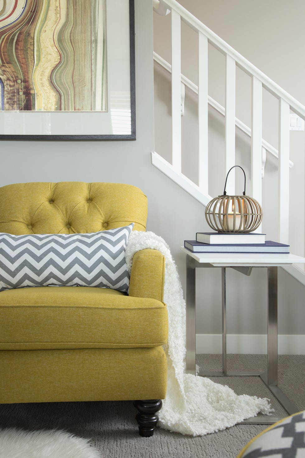 Yellow, Room, Interior design, Wall, Floor, Home, Flooring, Interior design, Couch, Grey, 