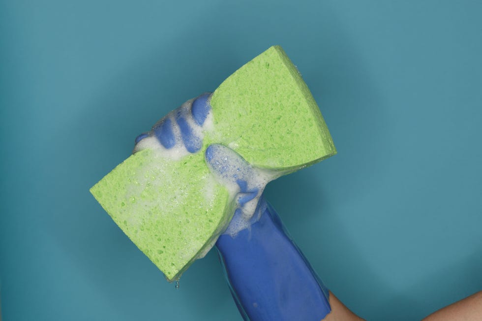 Green, Azure, Teal, Aqua, Sponge, Household supply, Paint, Slipper, 