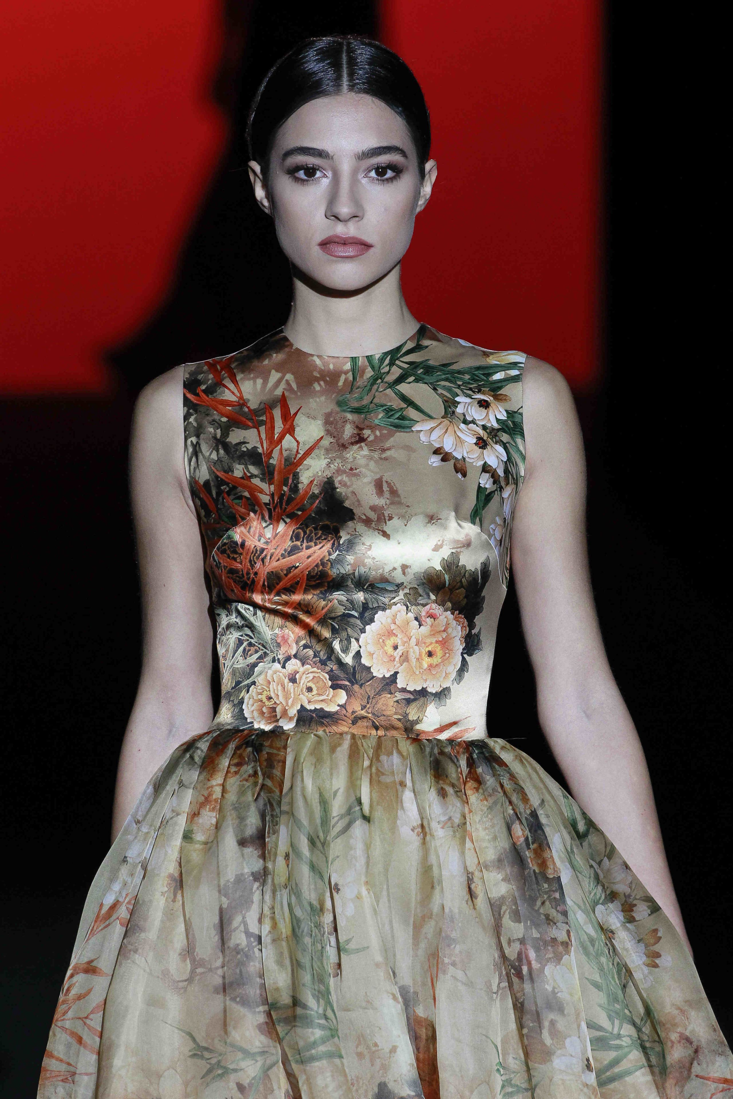 Clothing, Dress, Eyelash, Style, Fashion model, Day dress, Fashion, Beauty, Model, Youth, 