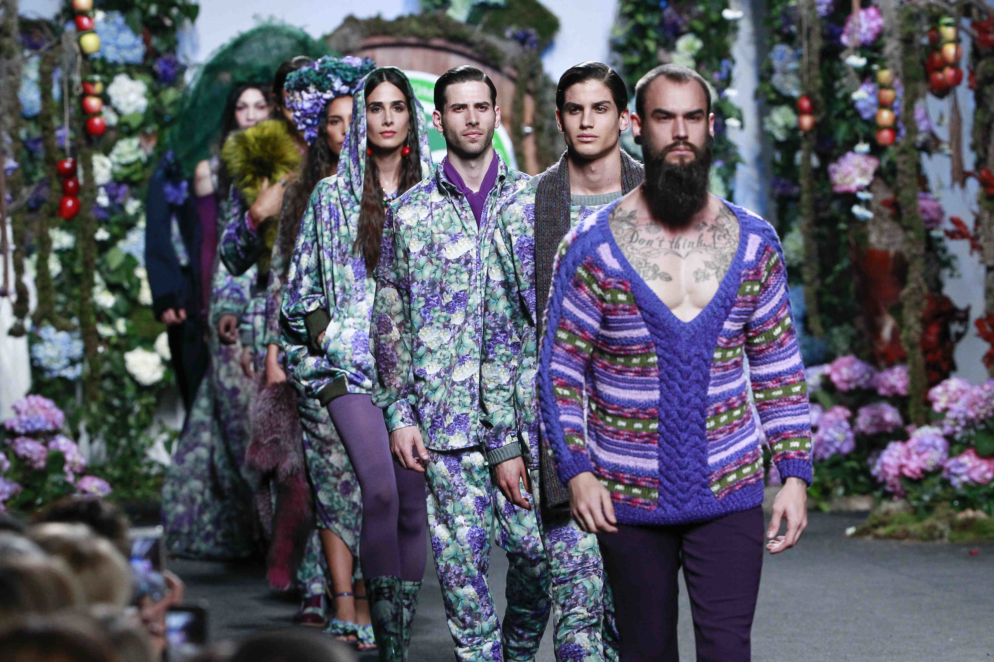 Textile, Temple, Street fashion, Facial hair, Beard, Spring, Floristry, Tradition, Fashion design, Annual plant, 