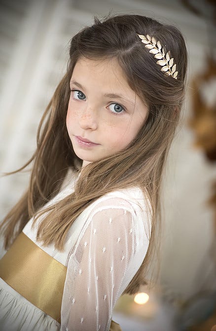 Hair, Face, Hairstyle, Beauty, Headpiece, Head, Hair accessory, Long hair, Eye, Forehead, 