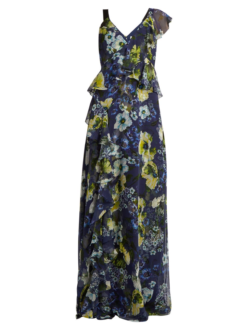 Clothing, Dress, Day dress, Yellow, Purple, One-piece garment, Cocktail dress, Sleeve, Gown, Neck, 