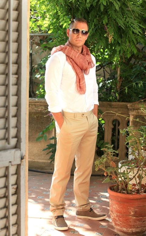 Clothing, White, Footwear, Jeans, Fashion, Brown, Beige, Street fashion, Eyewear, Shoe, 