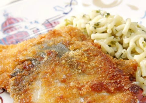 receta rodaballo crujiente con fideos