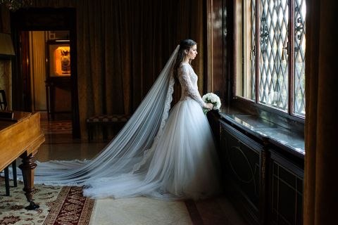 Bride, Gown, Dress, Photograph, Wedding dress, Clothing, Bridal accessory, Bridal veil, Bridal clothing, Beauty, 