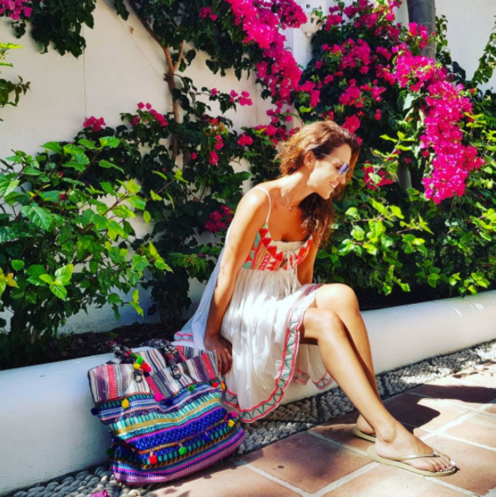 Pink, Clothing, Beauty, Shoulder, Summer, Dress, Leg, Fashion, Sitting, Photo shoot, 
