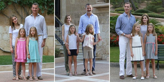 Los reyes y sus hijas en Marivent en 2014, 2015 y 2016