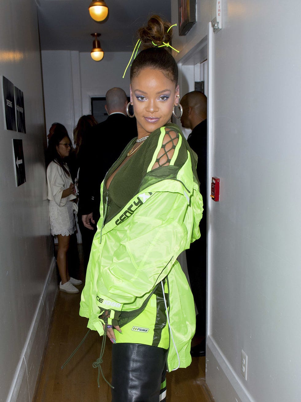 Green, Clothing, Outerwear, Fashion, Shoulder, Fashion design, Jacket, Textile, Black hair, Costume, 