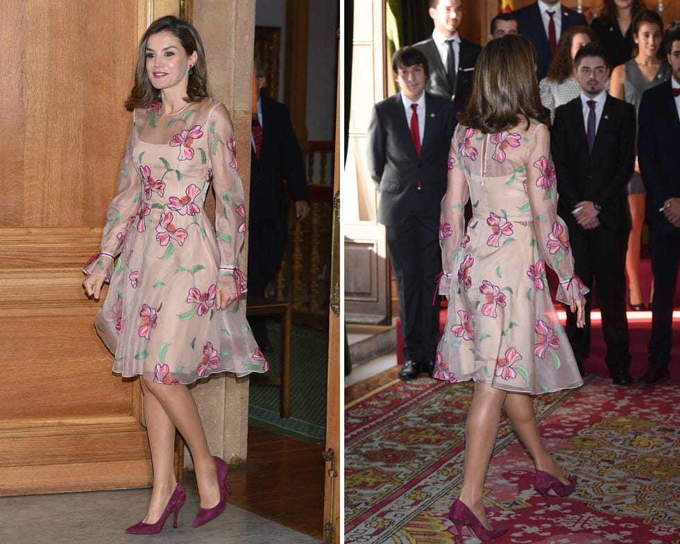 Clothing, Pink, Dress, Fashion, Footwear, Formal wear, Leg, Fashion design, Textile, Flower, 