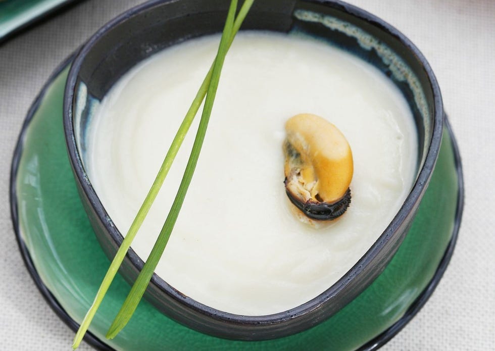 receta crema de coliflor con mejillones