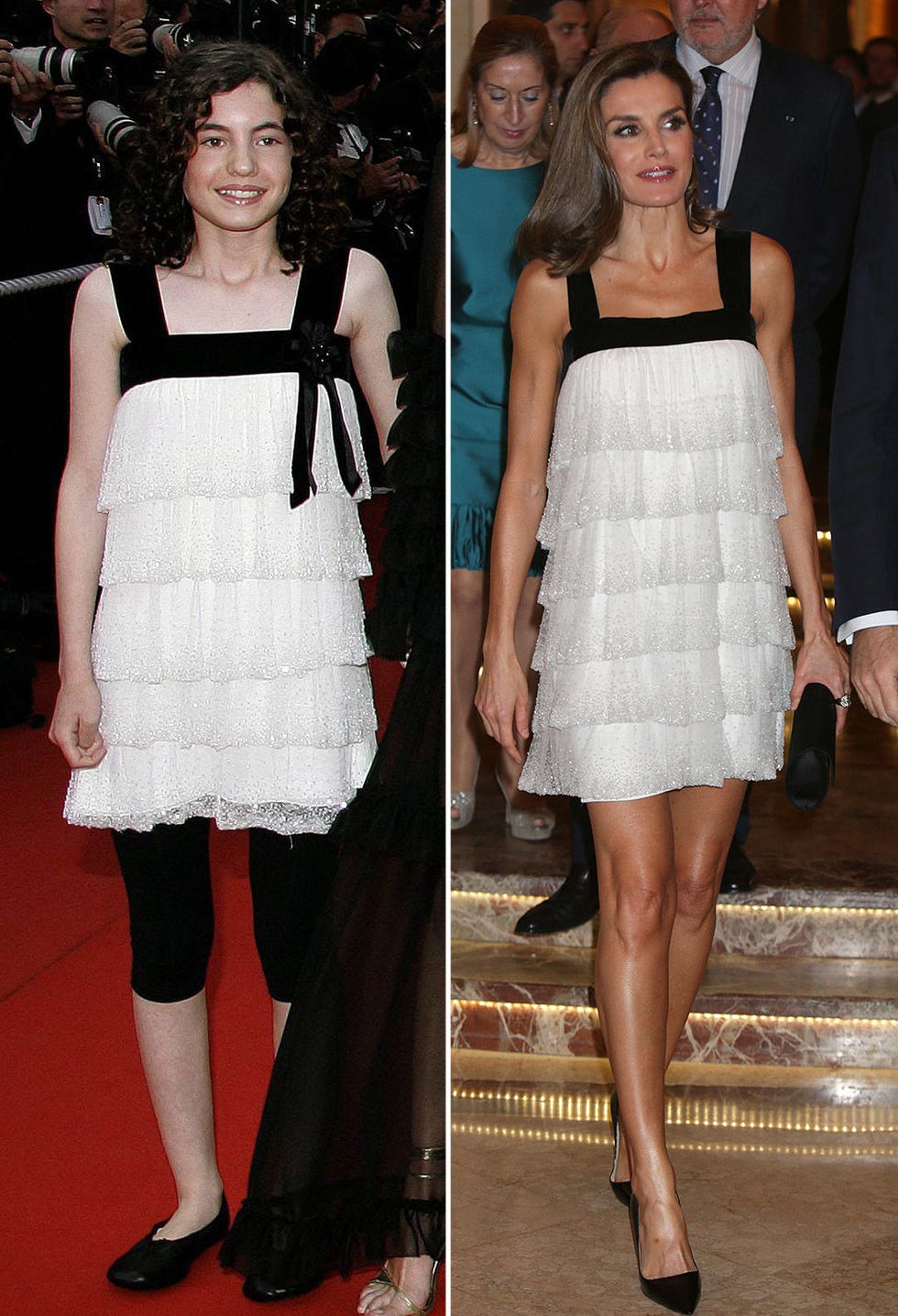 Fashion model, Clothing, White, Dress, Cocktail dress, Fashion, Shoulder, Haute couture, Black-and-white, Joint, 