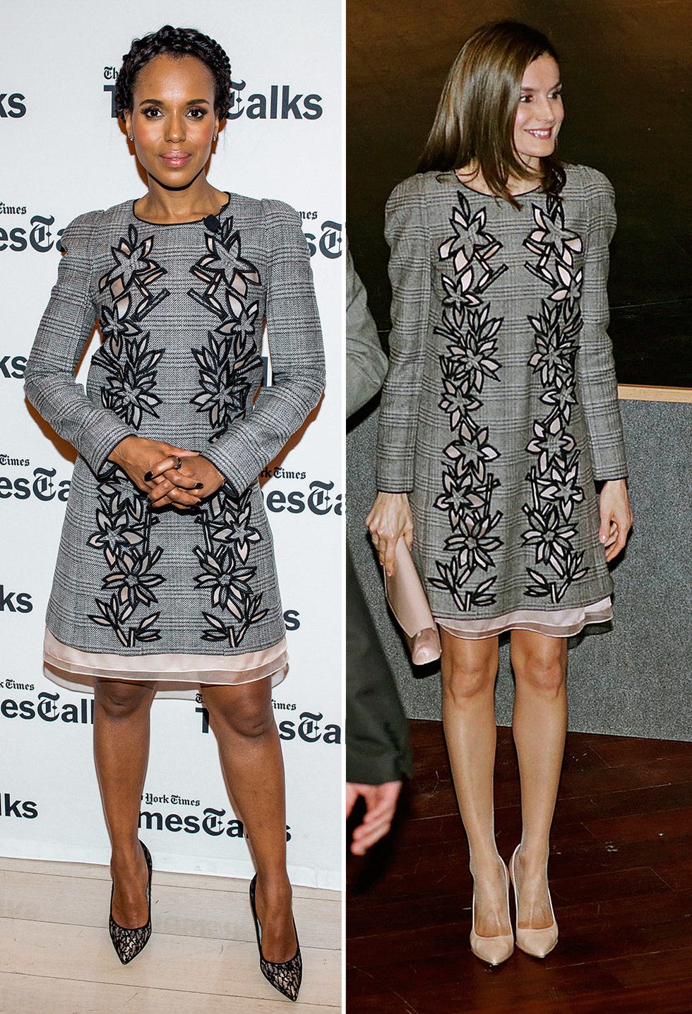 Clothing, Fashion model, Dress, Fashion, Footwear, Cocktail dress, Shoe, Leg, Outerwear, Neck, 