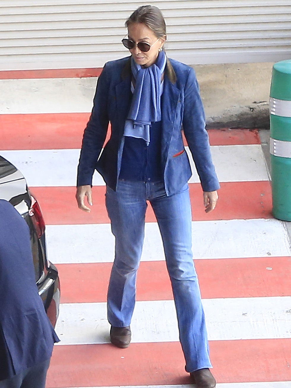 Denim, Jeans, Clothing, Blue, Cobalt blue, Jacket, Outerwear, Electric blue, Fashion, Standing, 