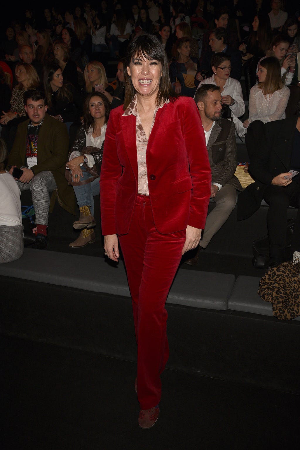Fashion, Red, Clothing, Suit, Runway, Fashion show, Pantsuit, Event, Haute couture, Formal wear, 