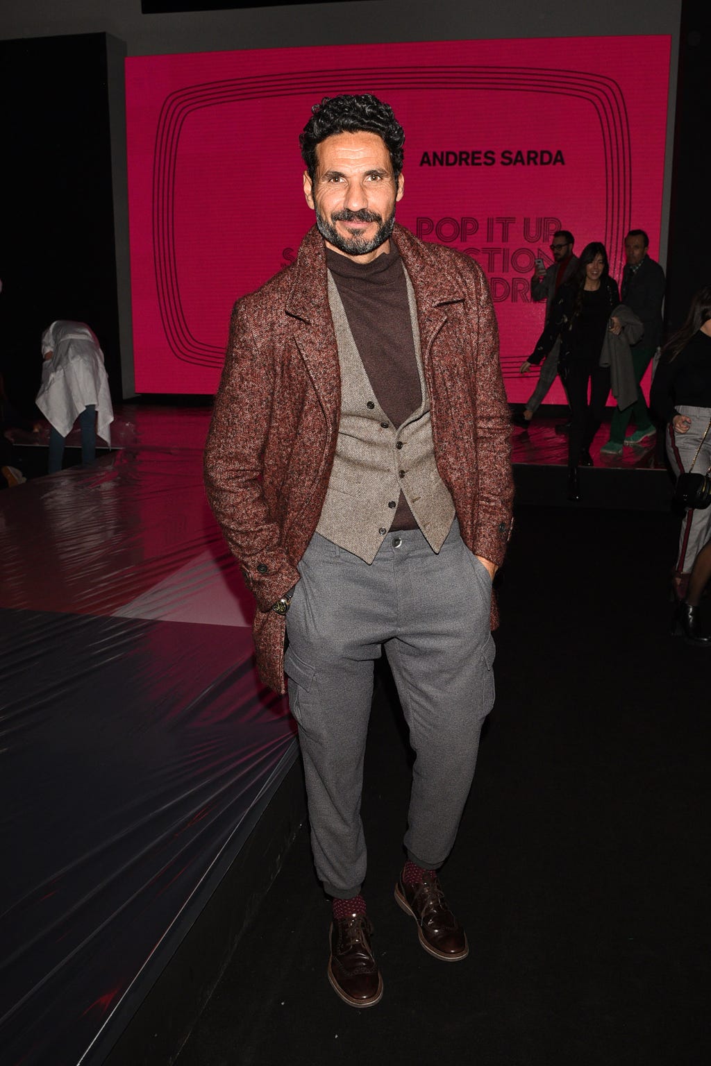 Fashion, Suit, Fashion design, Formal wear, Human, Event, Blazer, Fun, Outerwear, Facial hair, 