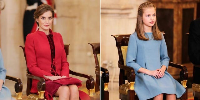 La reina Letizia y su hija Lenor en la entrega del Toisón de Oro a la princesa de Asturias