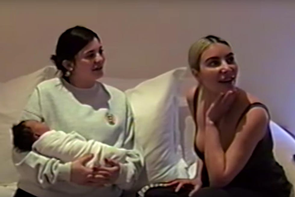 Kim KArdashian y Kylie Jenner con Chicago, la hija de Kim