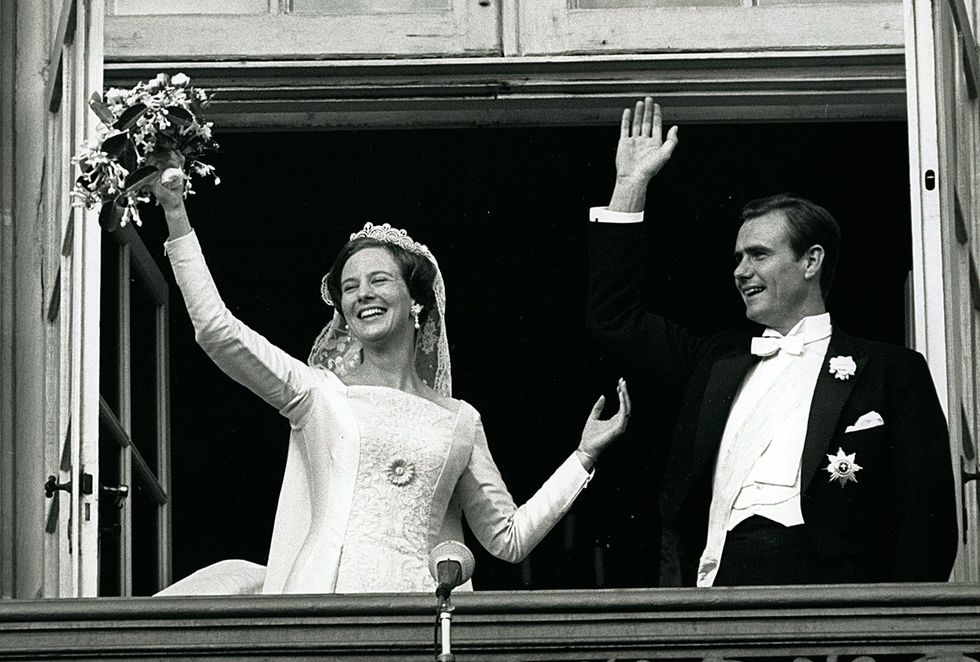 Margarita y Enrique de Dinamarca el día de su boda