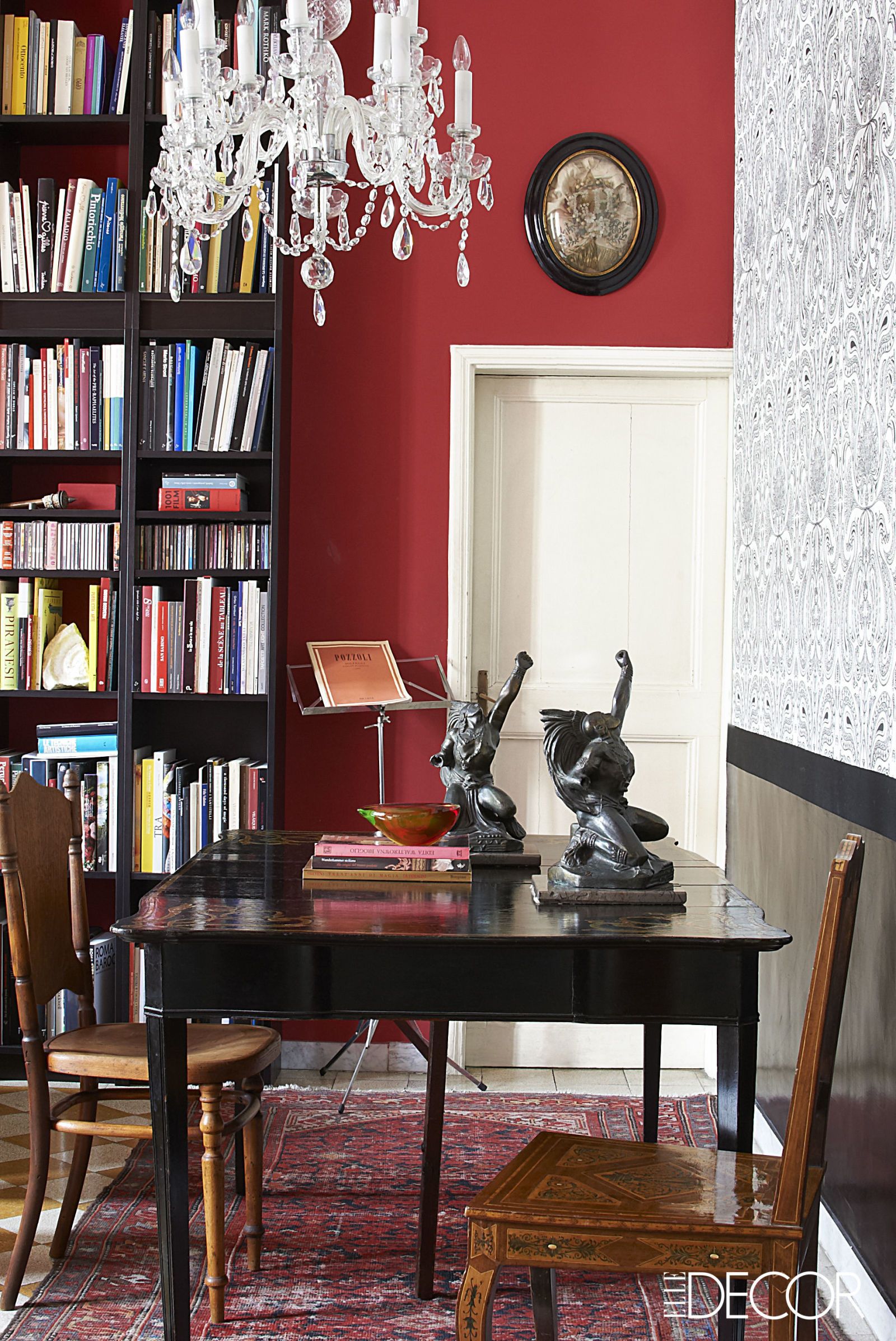 red wall table