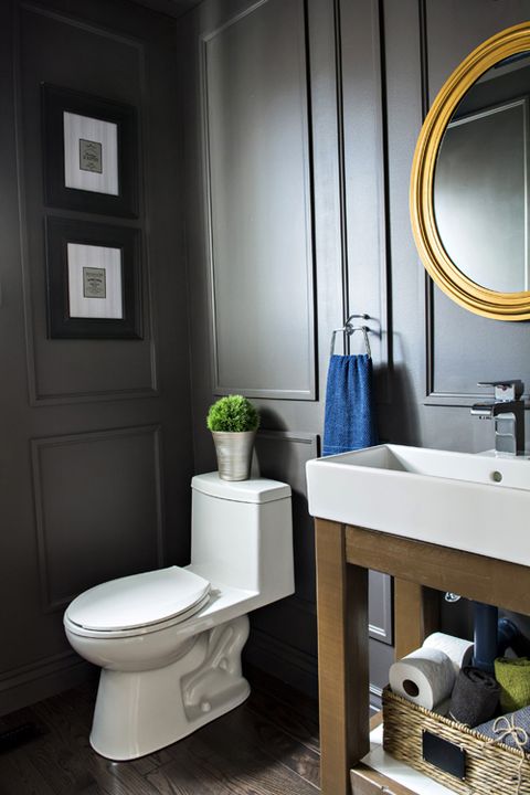 Before & After: A Blah Powder Room Gets a Moody Makeover