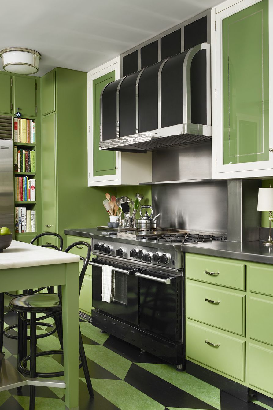 countertop, green, cabinetry, room, kitchen, furniture, interior design, property, kitchen stove, yellow,