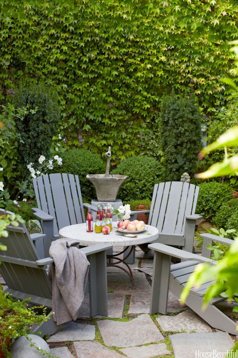 Even if your outdoor area is on the small side, you can still (tastefully) fill it with furniture. Make the most of every inch with a stylish table and chairs that make entertaining a breeze—without making guests feel cramped.<a target="_blank" href="http://www.housebeautiful.com/room-decorating/outdoor-ideas/tips/g1383/easy-outdoor-decorating-ideas/?slide=5"><em>From House Beautiful</em></a>