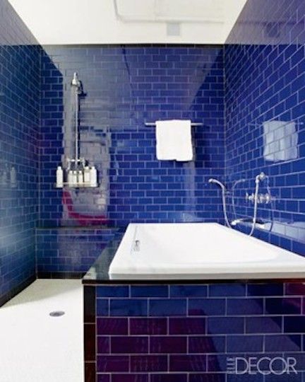 Plumbing fixture, Blue, Architecture, Property, Wall, Room, Tile, Floor, Interior design, Purple, 