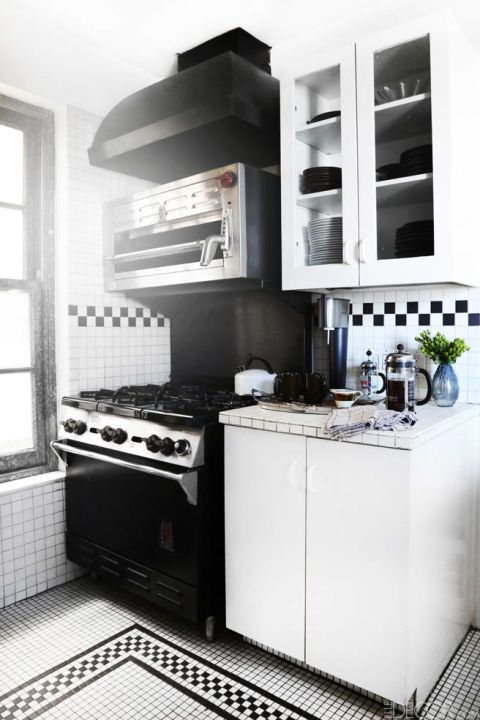 Room, Interior design, Floor, White, Kitchen appliance, Style, Gas stove, Kitchen, Flooring, Kitchen stove, 