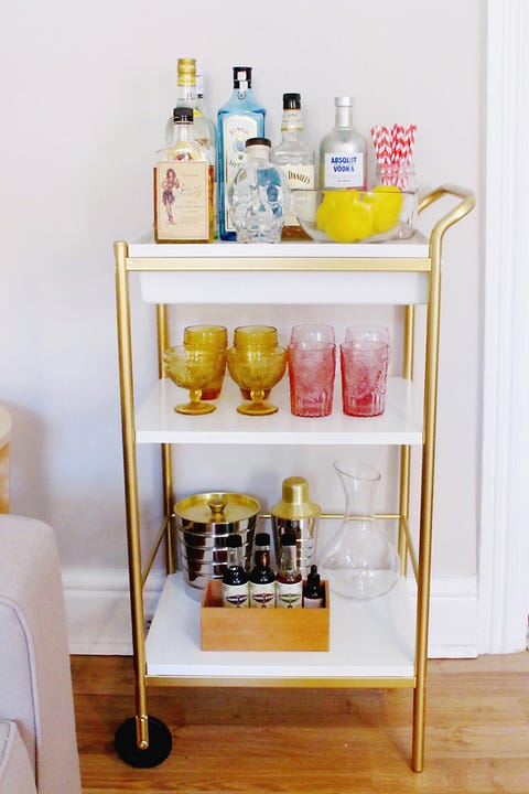 10 Bar Cart Styling Ideas How Designers Style A Bar Cart