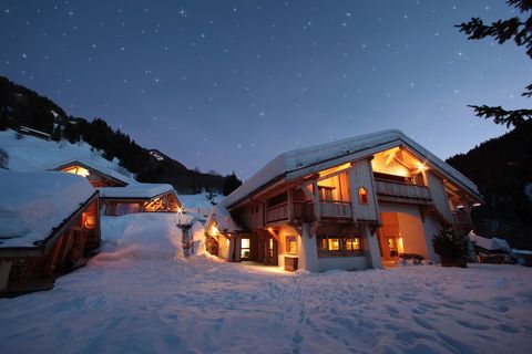 Winter, Night, House, Snow, Freezing, Home, Hill station, Slope, Mountain range, Space, 