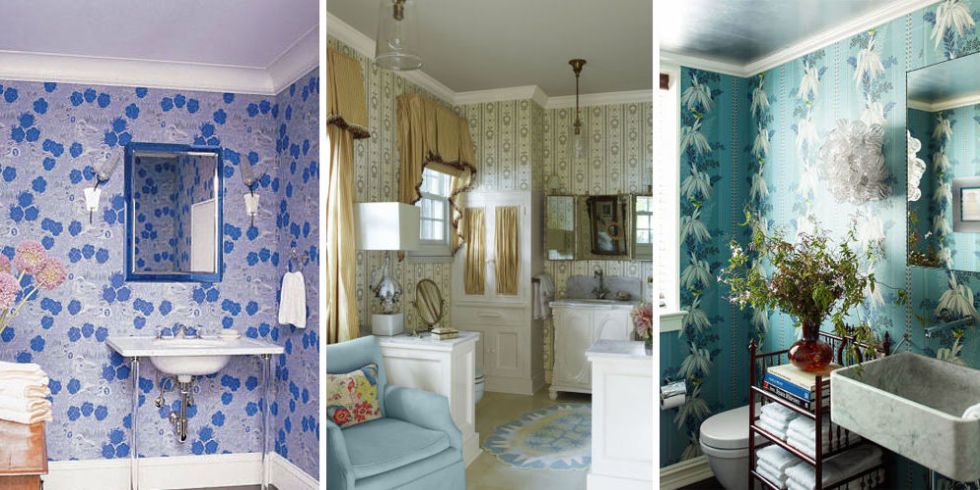 15 Bathroom Wallpaper Ideas - Wall Coverings for Bathrooms - Elle Decor