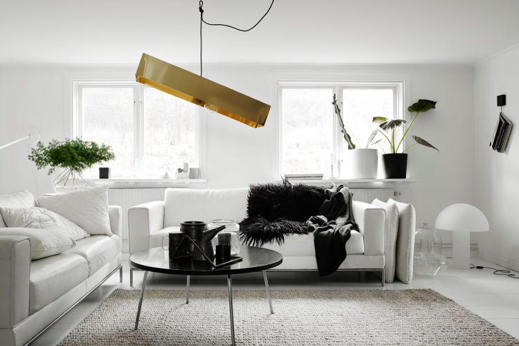 black white chairs living room