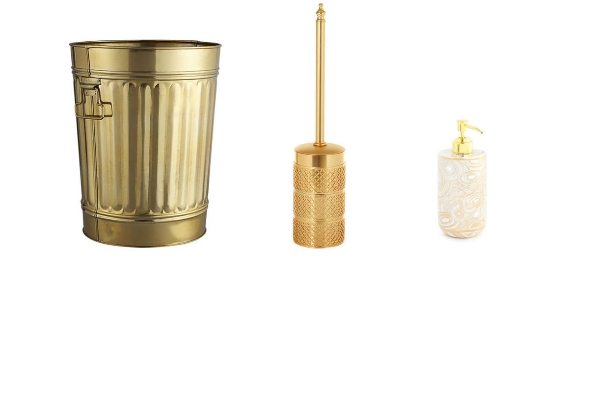 Gold bathroom accessories