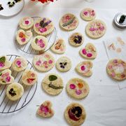 Edible flower sugar cookies
