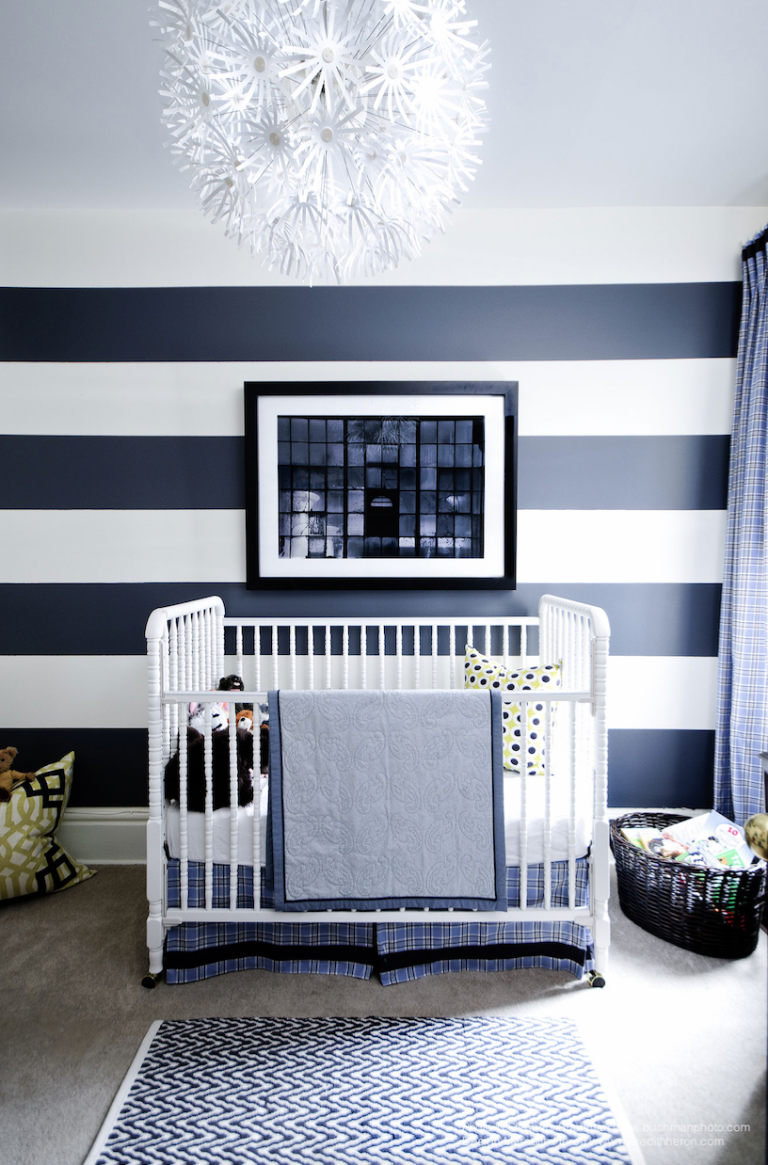 grey and blue baby room