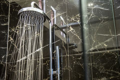 black bathroom shower