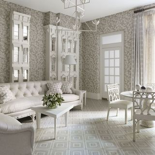 20 White Living Room Furniture Ideas, Dining Room Settee White