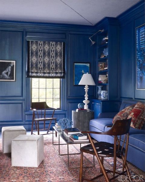 Room, Blue, Furniture, Interior design, Living room, Property, Building, Table, Wall, House,