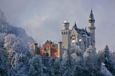 Winter, Building, Facade, Freezing, Spire, Castle, Steeple, Turret, Medieval architecture, Snow, 