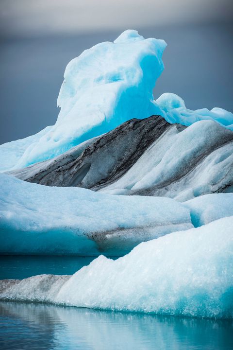 <p>Located in southeast Iceland, the Jökulsárlón Glacier Lagoon gets its vivid blue color from the mixture of fresh and saltwater where the lake meets the open sea. </p>