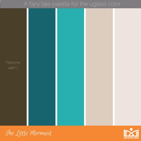 52 color swatches with pantone 448c ugliest color