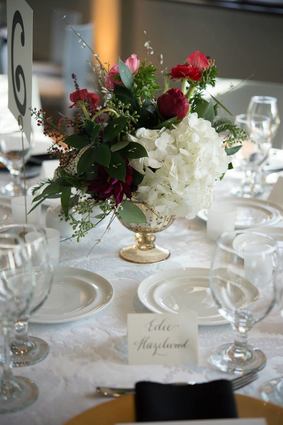 The Holiday Aisle Mixed Floral Arrangement, Red