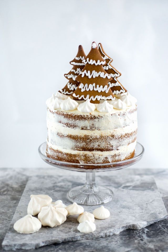 A Festive Christmas Tree Gingerbread Cake Dessert Recipe