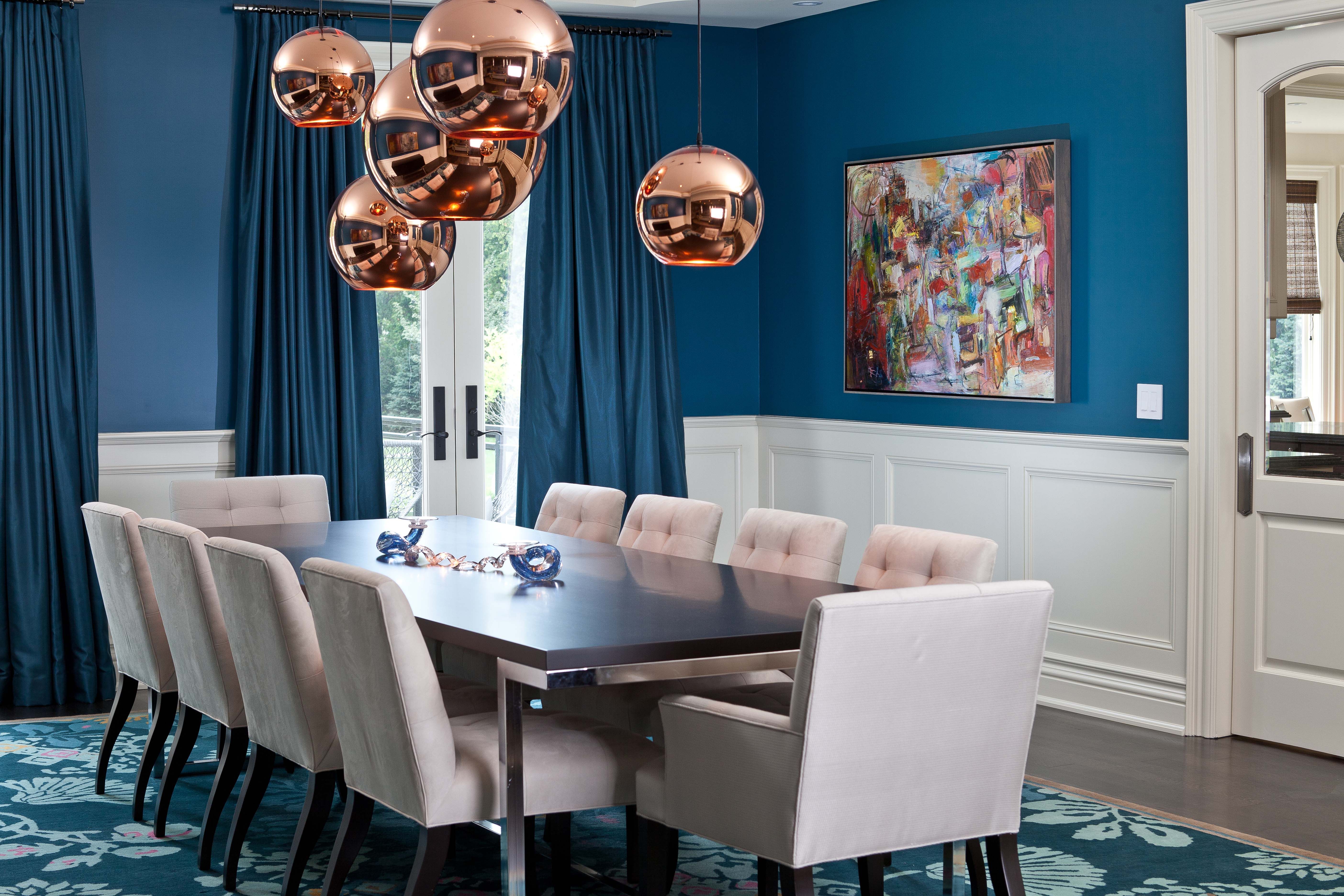 blue dining room wall