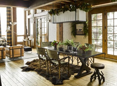 montana christmas home wood dining room