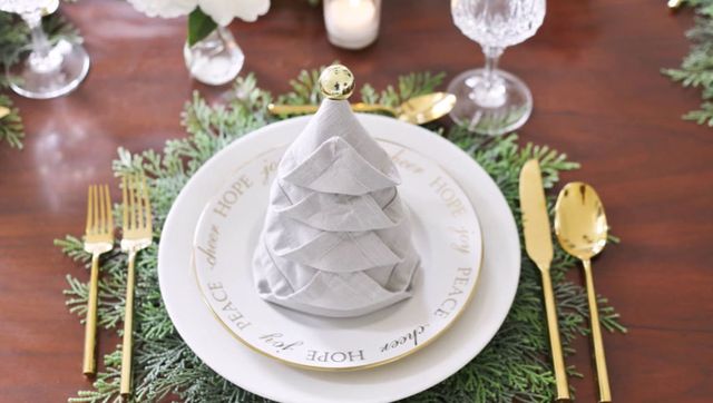 Napkin Folding Christmas Tree - How To Fold Napkins For The Holidays