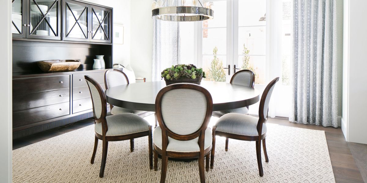 round dining table in living room