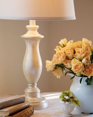 Diy Refinishing Old Table Lamp, Pottery Barn Mother Of Pearl Floor Lamp