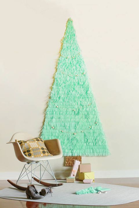 Christmas tree, Green, Turquoise, Aqua, Tree, Christmas decoration, Table, Furniture, Room, Interior design, 